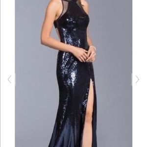 Black sequin gown